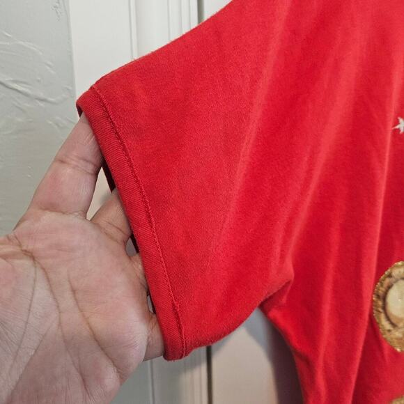 Vintage Bechamel Teddy Bear T-Shirt Womens Large Red 80s Nautical Granny Sailor - Picture 6 of 10